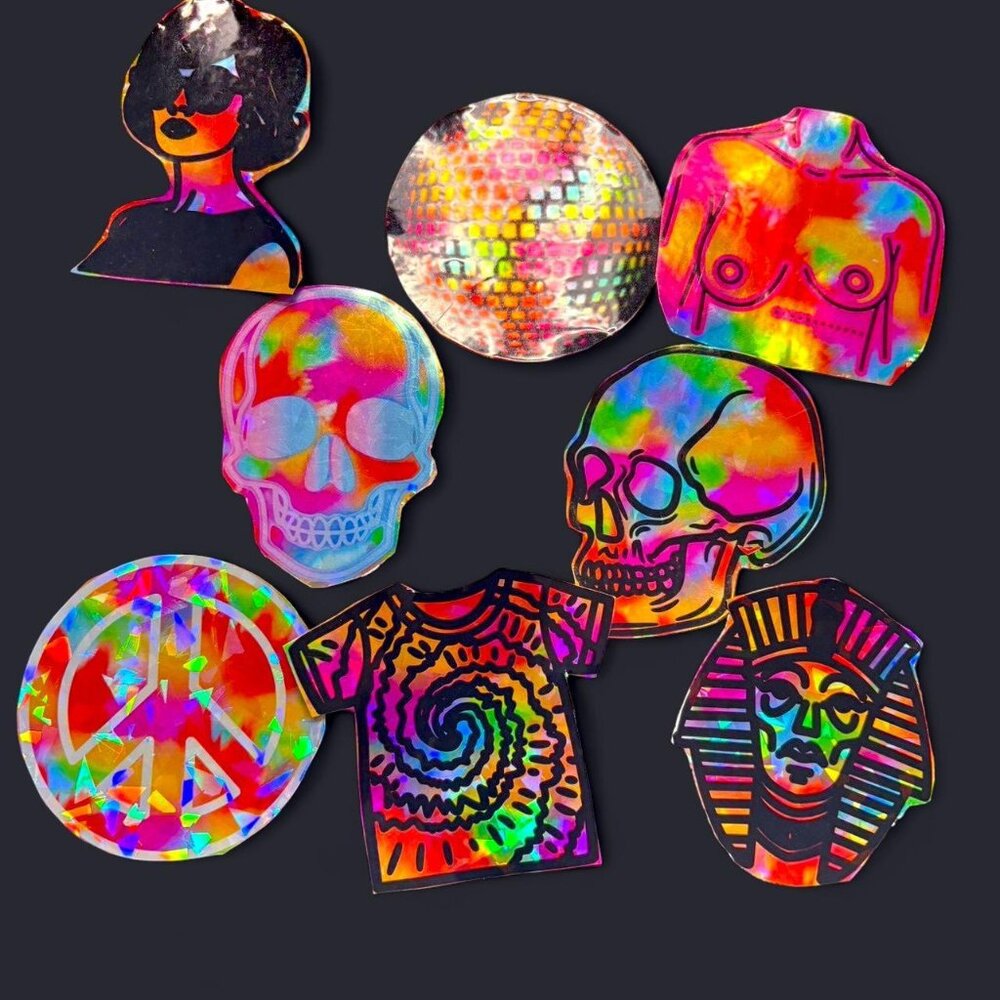 Multi-coloured sticker pack 2-3 inches big- 8 pieces